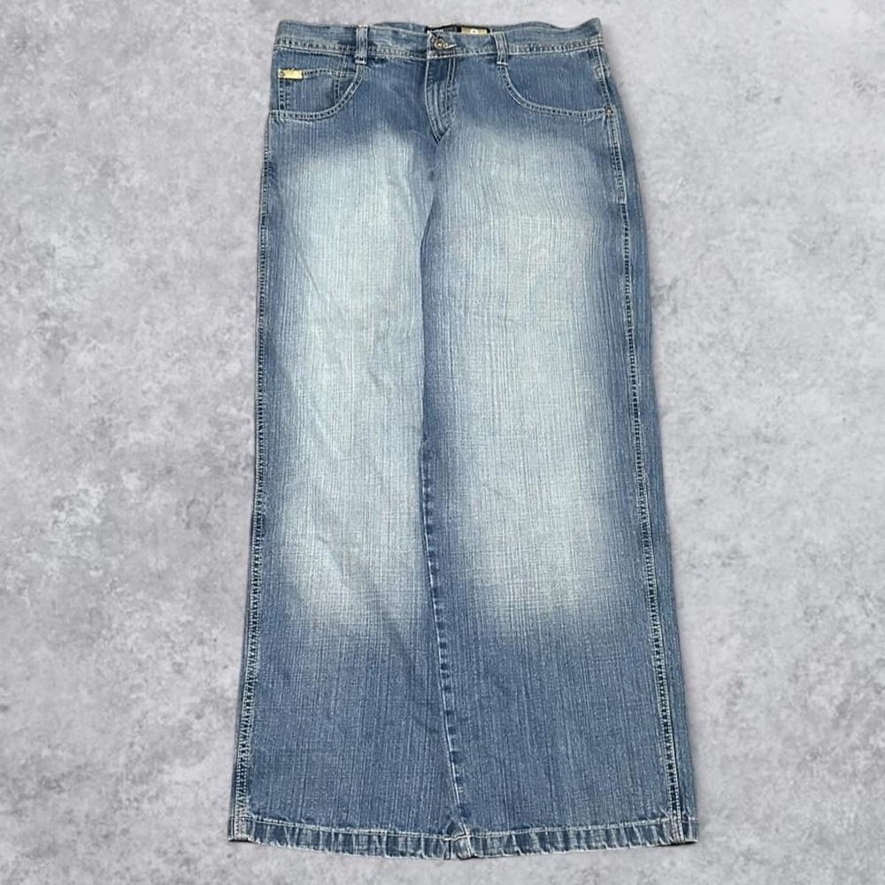 Vintage Y2K Southpole Gold Tab Baggy Faded Jeans - Size 36x32!